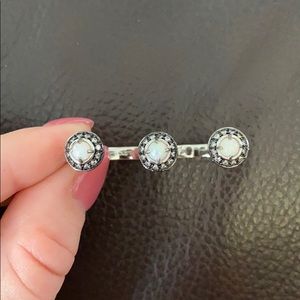 Kendra Scott Odette Rhodium + Opal S/M